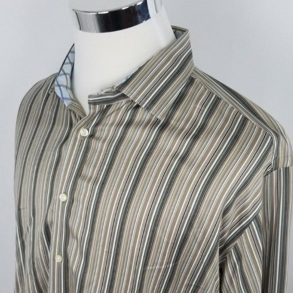 Thomas Dean Mens Long Sleeve Button Down Shirt XXL